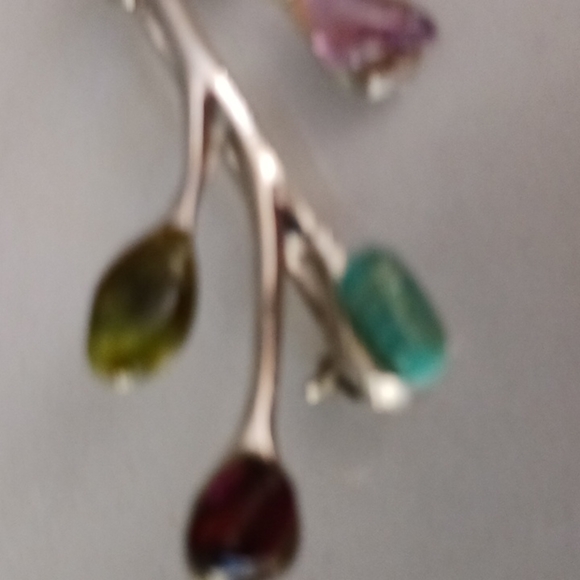 Brooch Silver With Different Color Stones - Picture 4 of 4